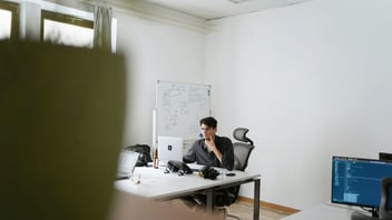 Man working at his desk in an office