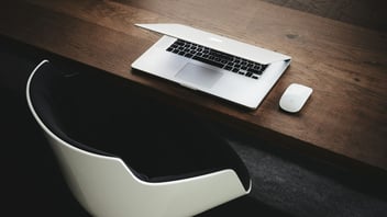 Quiet desk at the end of a work day