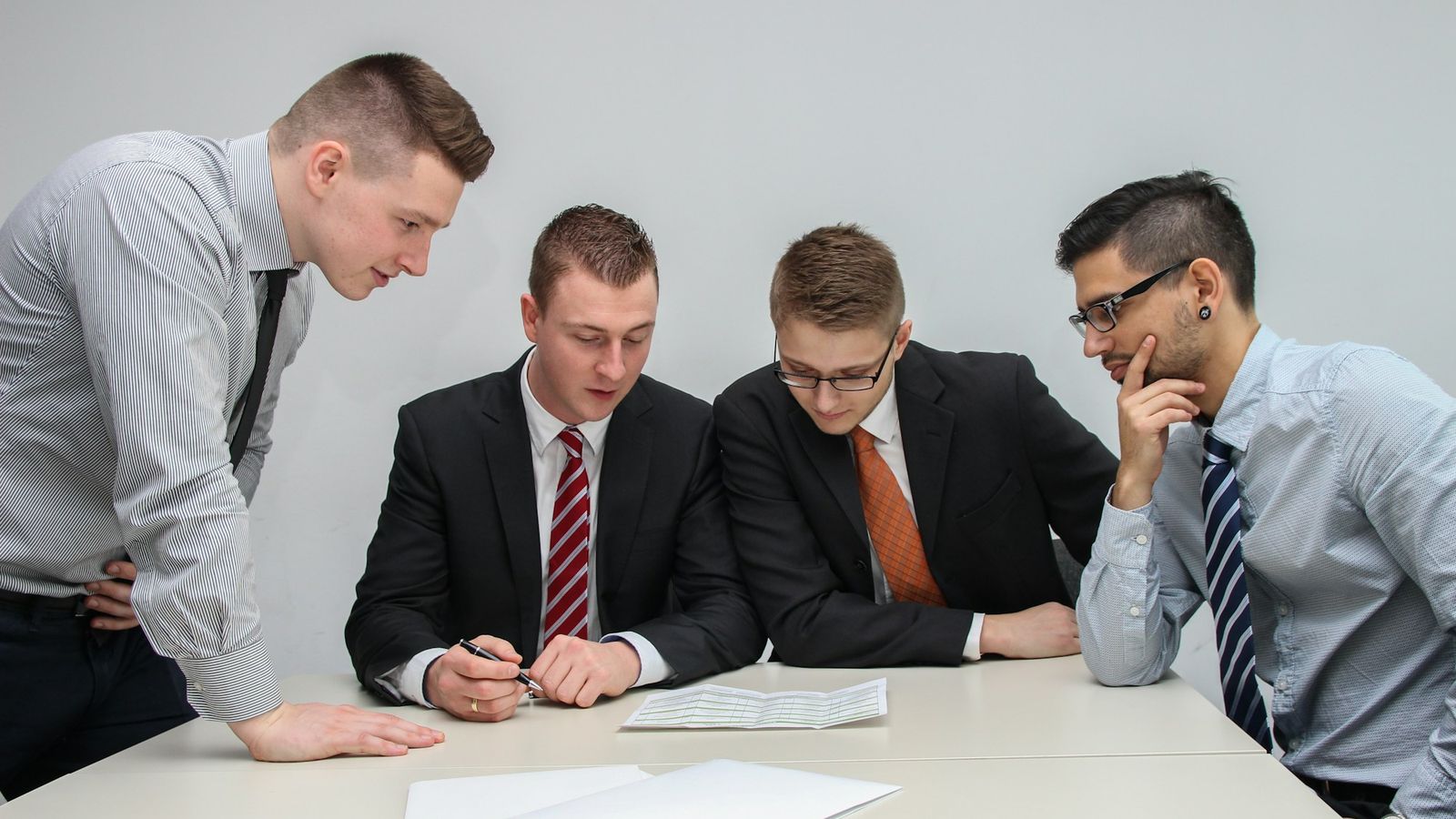 Study group working through papers together